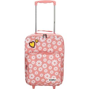 Zebra Trends Adventure Kinderkoffer - Trolley - Bloemetjes Roze - Flowers - Koffer