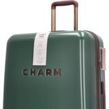 Charm London Capetown Premium Kofferset - ABS - TSA Slot - Travel Set - Suitcase Trolley Set - Donkergroen