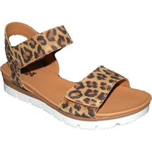 GIGA - G4285 - Sandalen - Bruin - Suède met Panterprint