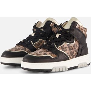 Giga - Leopard Sneakers - Zwart - Leer