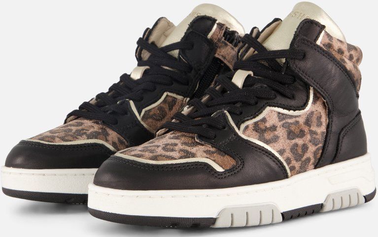 Giga - Leopard Sneakers - Zwart - Leer