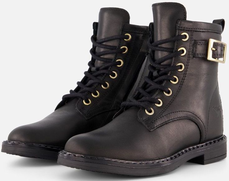 Giga - Veterboots - Zwart - Leer