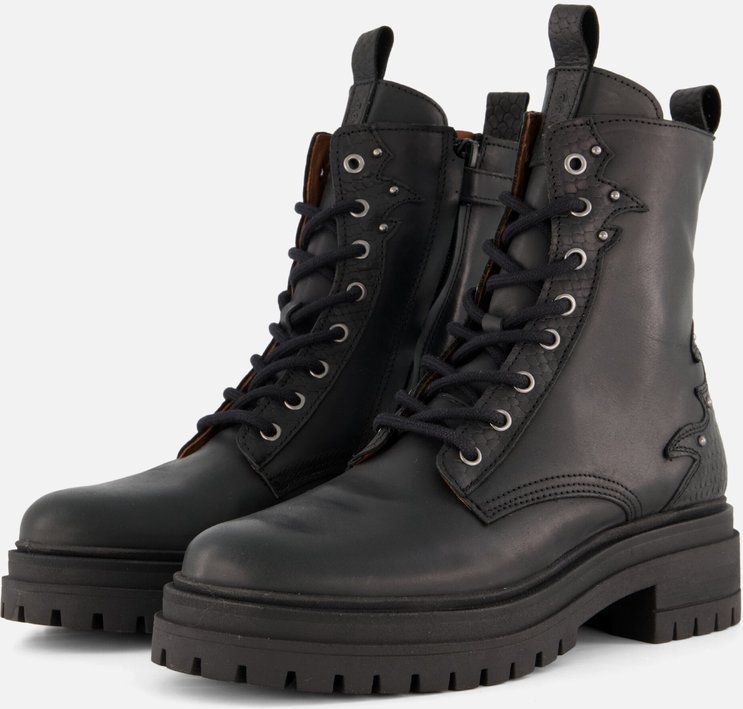 Giga - Veterboots - Zwart - Leer