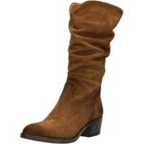Aqa Hoge plooi laarzen cognac Suede - Dames