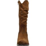 Aqa Hoge plooi laarzen cognac Suede - Dames