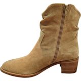 AQA - A8550-A53 Enkellaarsje - Sughero - Suede Leer - Blokhak 4cm