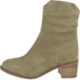 AQA - A8550-A53 Enkellaarsje - Sughero - Suede Leer - Blokhak 4cm