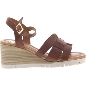 Aqa Sandalen met sleehak cognac Leer - Dames - Maat 40