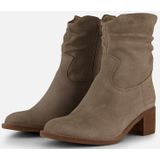 Aqa - Plooi Enkellaarsjes - Grijs - Suede