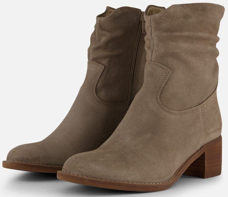 Aqa - Plooi Enkellaarsjes - Grijs - Suede