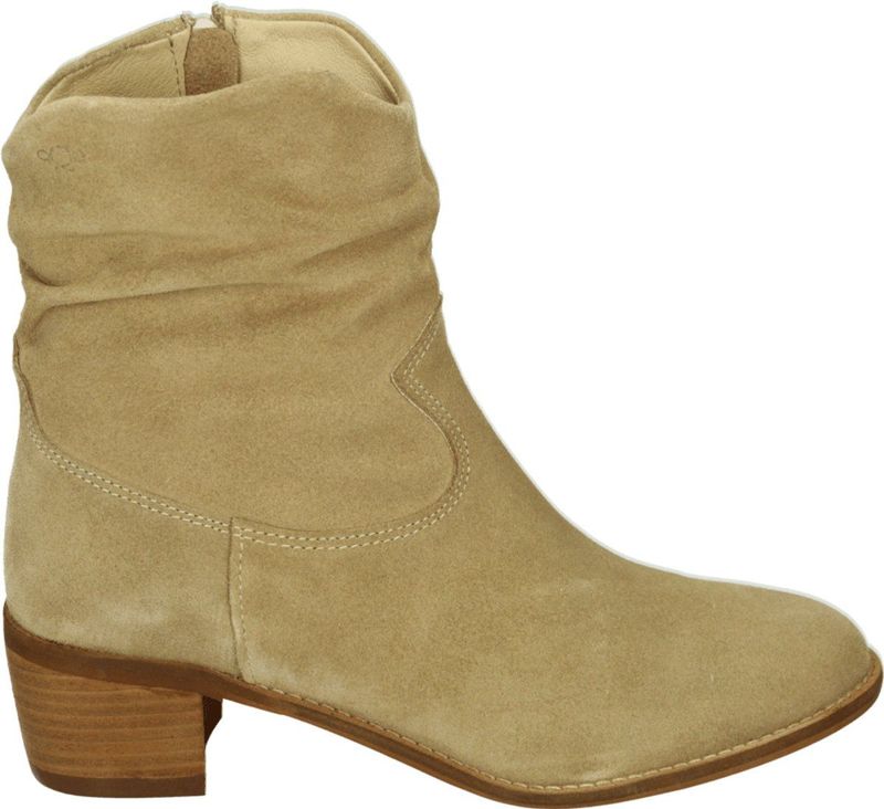 AQA Shoes - A8749 - Laarsjes - Kleur: Wit/beige - Suede - Rubberzool