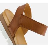 Aqa - Dames Sandalen - Zwart - Leer - Klittenbandsluiting