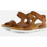 Aqa - Dames Sandalen - Zwart - Leer - Klittenbandsluiting