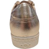 Aqa - Lage Dames Sneakers - Champagne - Leer - Rits- en Vetersluiting