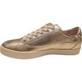 Aqa - Lage Dames Sneakers - Champagne - Leer - Rits- en Vetersluiting