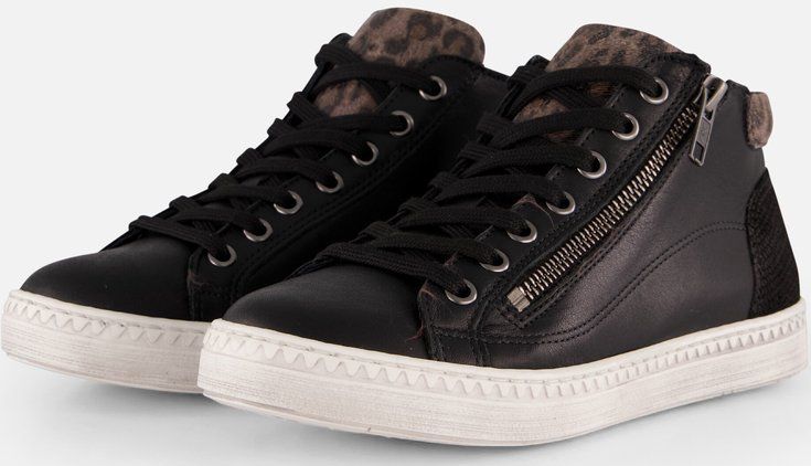 Aqa - Veterboots - Zwart - Leer