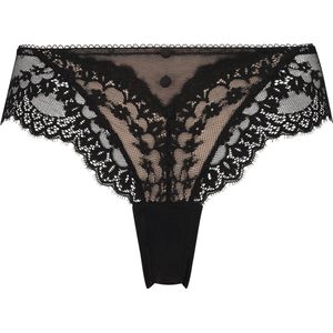 Hunkemöller Dames Lingerie Brazilian Daisy - Zwart - maat XS