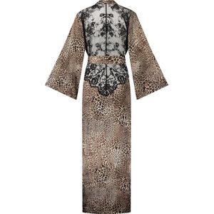 Hunkemöller Kimono Long Leo Maya Zwart XL/XXL