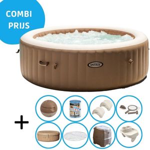 Intex - Bubble Massage - Jacuzzi - 216 x 71 cm - Beige - Inclusief toebehoren