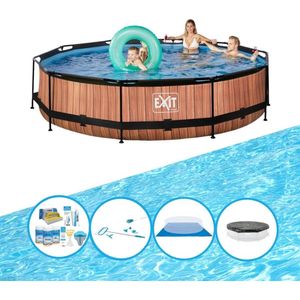 EXIT Zwembad Timber Style - Frame Pool ø360x76cm - Compleet zwembadpakket