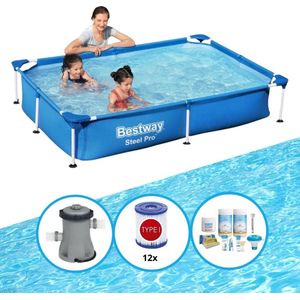 Bestway Zwembad Steel Pro 221x150x43 cm - Met accessoires