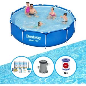 Bestway Zwembad Steel Pro - Zwembad Bundel - 305x76 cm