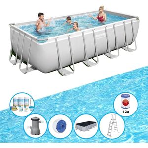 Bestway - Zwembad Power Steel - Zwembad Bundel - 488x244x122 cm