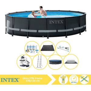 Intex Ultra XTR Frame Zwembad - Opzetzwembad - 488x122 cm - Inclusief Onderhoudspakket, Stofzuiger en Solar Mat