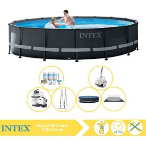 Intex Ultra XTR Frame Zwembad - Opzetzwembad - 488x122 cm - Inclusief Onderhoudspakket en Luxe Zwembad Stofzuiger