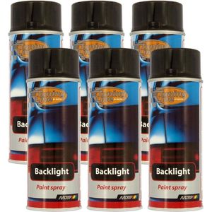 Voordeelverpakking: MoTip Backlight Transparant Spray Spuitbus Zwart 400ml - 6 stuks