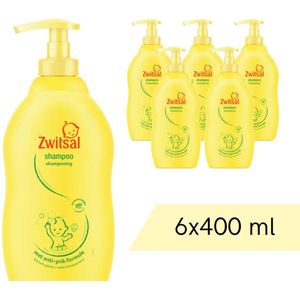 Voordeelverpakking: 6x Zwitsal Shampoo - Pompje Anti-Prik - 400 ml