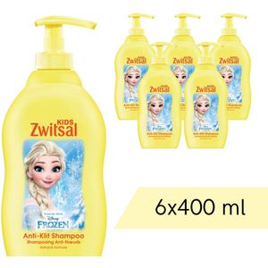 Voordeelverpakking: 6x Zwitsal Shampoo Anti-Klit - Pompje Kids Frozen - 400 ml