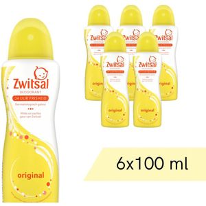 Voordeelverpakking: 6x Zwitsal Deospray - Original - 100 ml