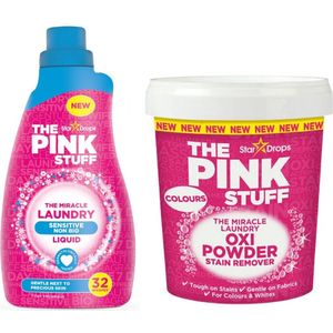 Combinatieset: The Pink Stuff - Sensitive Wasgel + Vlekverwijderaar voor gekleurde- en witte was