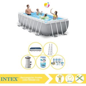 Intex Prism Frame Zwembad - Opzetzwembad - 400x200x100 cm - Inclusief Afdekzeil, Onderhoudspakket en Filter