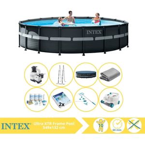 Intex Ultra XTR Frame Zwembad - Opzetzwembad - 549x132 cm - Inclusief Onderhoudspakket, Glasparels, Onderhoudsset en Luxe Zwembad Stofzuiger