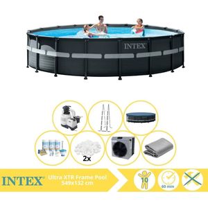 Intex Ultra XTR Frame Zwembad - Opzetzwembad - 549x132 cm - Inclusief Onderhoudspakket, Filterbollen en Warmtepomp CP