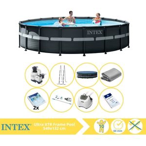 Intex Ultra XTR Frame Zwembad - Opzetzwembad - 549x132 cm - Inclusief Glasparels, Stofzuiger, Zoutsysteem en Zout