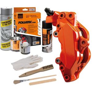Foliatec Remklauwlakset - Flame Oranje - 3 Componenten - Inclusief remmenreiniger