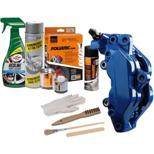 Foliatec Remklauwlakset - RS blauw - 3 Componenten - Inclusief remmen- + velgenreiniger
