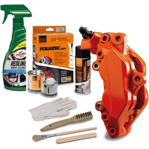 Foliatec Remklauwlakset - Flame Oranje - 3 Componenten - Inclusief velgenreiniger