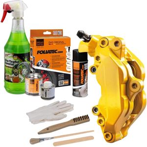 Foliatec Remklauwlakset - Performance Geel - 3 componenten - Inclusief velgenreiniger