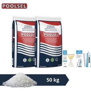 Poolsel zwembadzout - Geschikt voor zoutwatersysteem - 50 kg & WAYS Scrubborstel