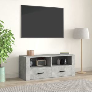 The Living Store TV-kast Betongrijs 100x35x40 cm - klassiek design