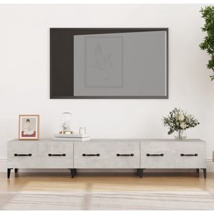 The Living Store Tv-meubel Betongrijs 150x34.5x30 cm - Modern Meubel met Opbergruimte
