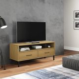The Living Store OSLO TV-kast - 106 x 40 x 46.5 cm - Massief grenenhout - 2 lades