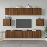 The Living Store TV-meubel set Bruineiken - 4x 80x30x30cm + 2x 30.5x30x30cm