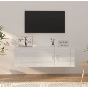 The Living Store Klassieke Televisiekastenset - Tv-meubel- 80 x 34.5 x 40 cm - Tv-meubel- 40 x 34.5 x 40 cm - Hoogglans wit