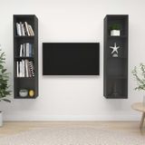The Living Store Televisiewandmeubel - Grijs - 37 x 37 x 142.5 cm - 2 x TV-meubel