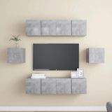 The Living Store TV-meubelset - Betongrijs - Spaanplaat - Montage vereist - 4x60x30x30cm - 2x30.5x30x30cm